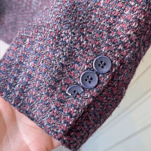 Vintage Bretton Place Petite Tweed Blazer 14 USA Made Wool Blend - Picture 6 of 8